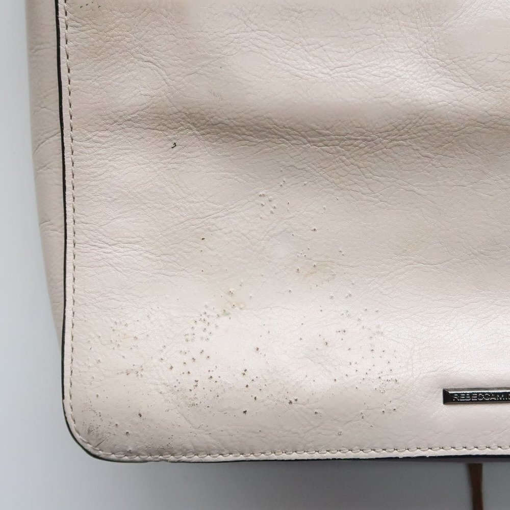 Rebecca Minkoff Beige Leather Boho Purse Shoulder Bag Crossbody Medium Size - Picture 10 of 12